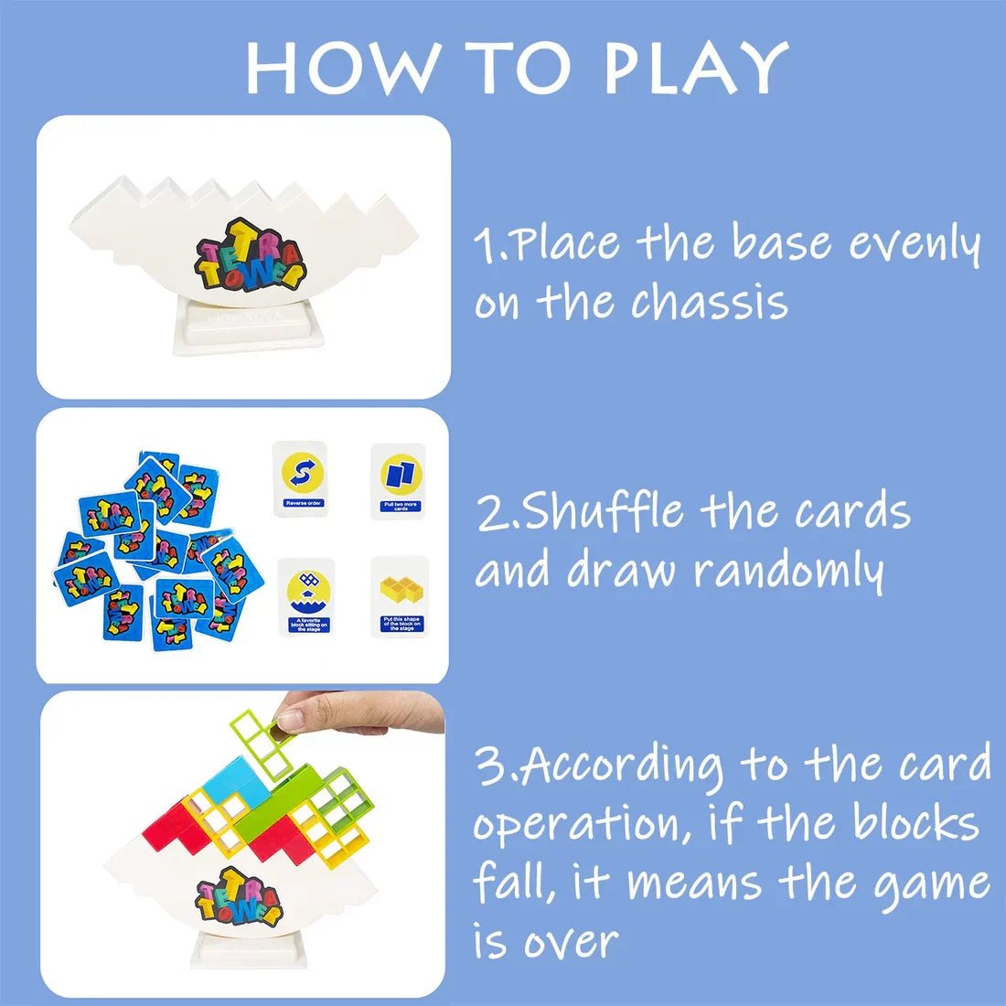 Montessori Balance Game with Tetromino Shapes and Rotating Base - Babies Mall