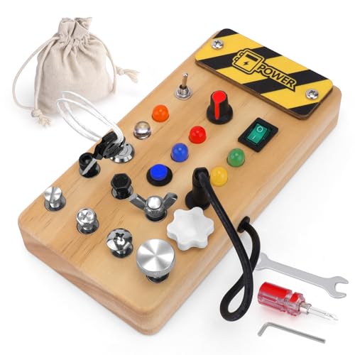 Montessori Busy Board with LED Lights and Switches for Toddlers - Babies Mall