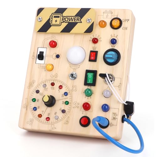 Montessori Busy Board with LED Lights and Switches for Toddlers - Babies Mall