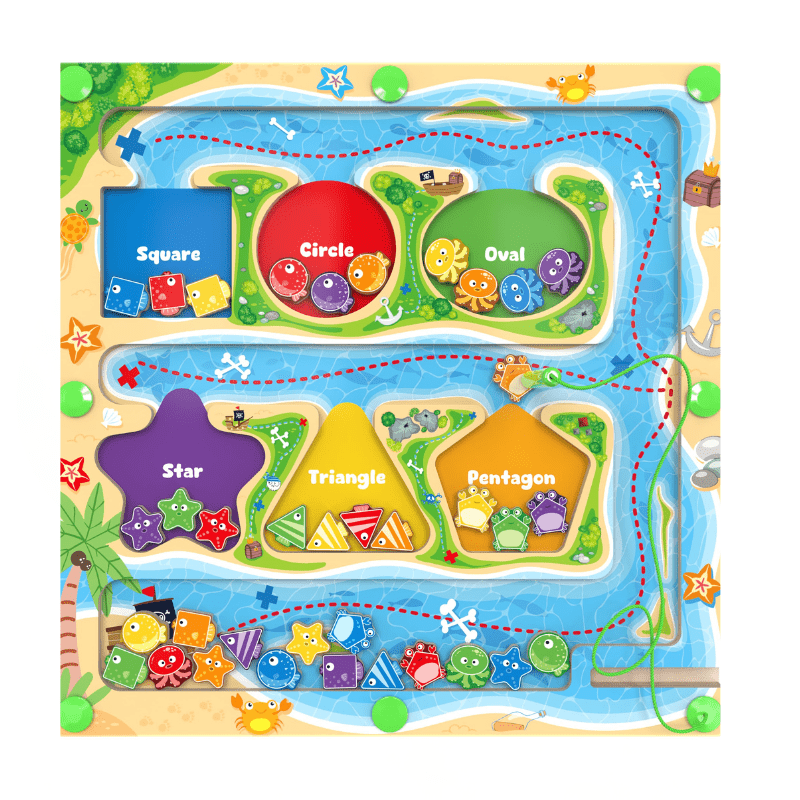 Montessori Magnetic Color & Number Maze Board, Ages 3–6 - Babies Mall