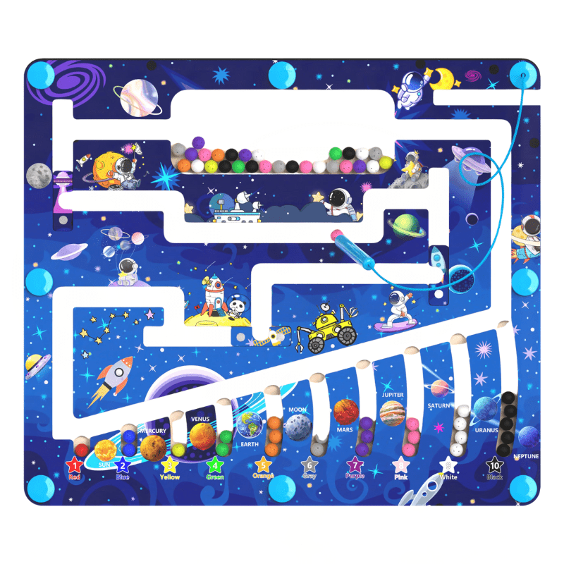 Montessori Magnetic Color & Number Maze Board, Ages 3–6 - Babies Mall