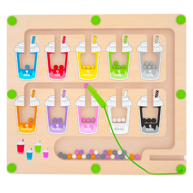Montessori Magnetic Color & Number Maze Board, Ages 3–6 - Babies Mall