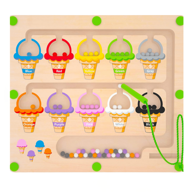 Montessori Magnetic Color & Number Maze Board, Ages 3–6 - Babies Mall
