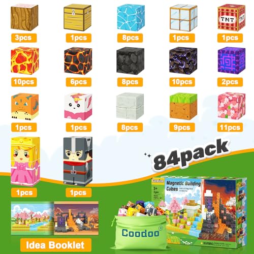 Montessori Magnetic Tiles Set with Volcano and Blossom Double Worlds - Babies Mall