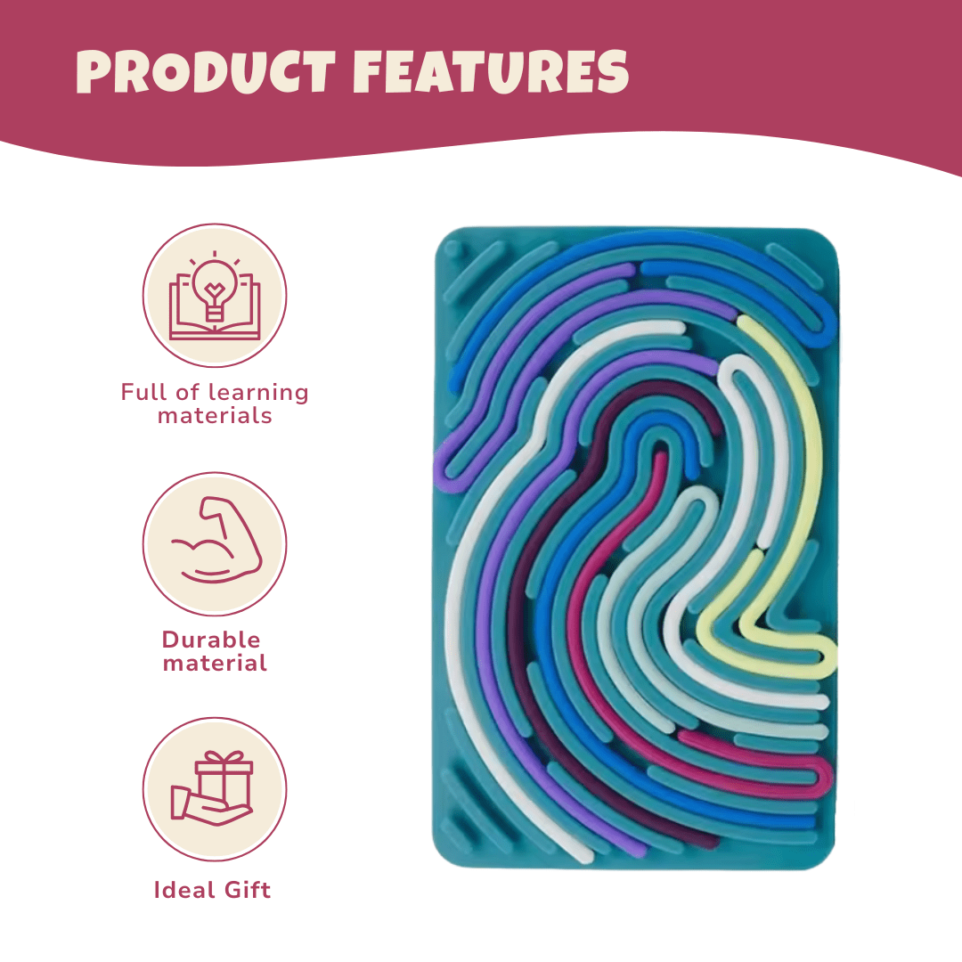 Montessori Silicone Sensory Board with Adhesive Colorful Strips - Babies Mall