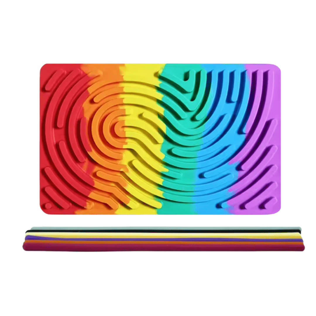 Montessori Silicone Sensory Board with Adhesive Colorful Strips - Babies Mall