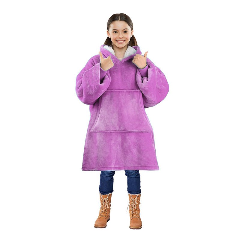 Oversized Kids Hoodie Blanket with Front Pocket, Soft Polyester - Babies Mall