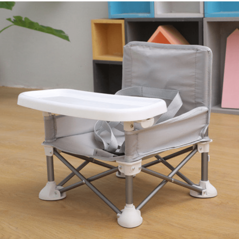 Portable Booster High Chair – Foldable Aluminum Seat with Tray & Travel Bag - Babies Mall