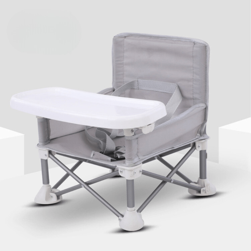 Portable Booster High Chair – Foldable Aluminum Seat with Tray & Travel Bag - Babies Mall