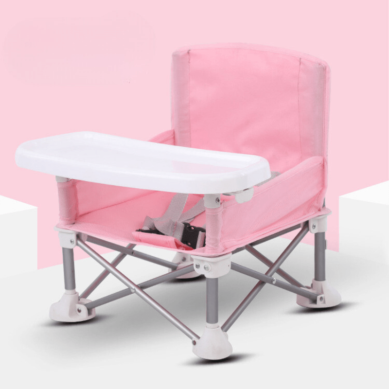 Portable Booster High Chair – Foldable Aluminum Seat with Tray & Travel Bag - Babies Mall