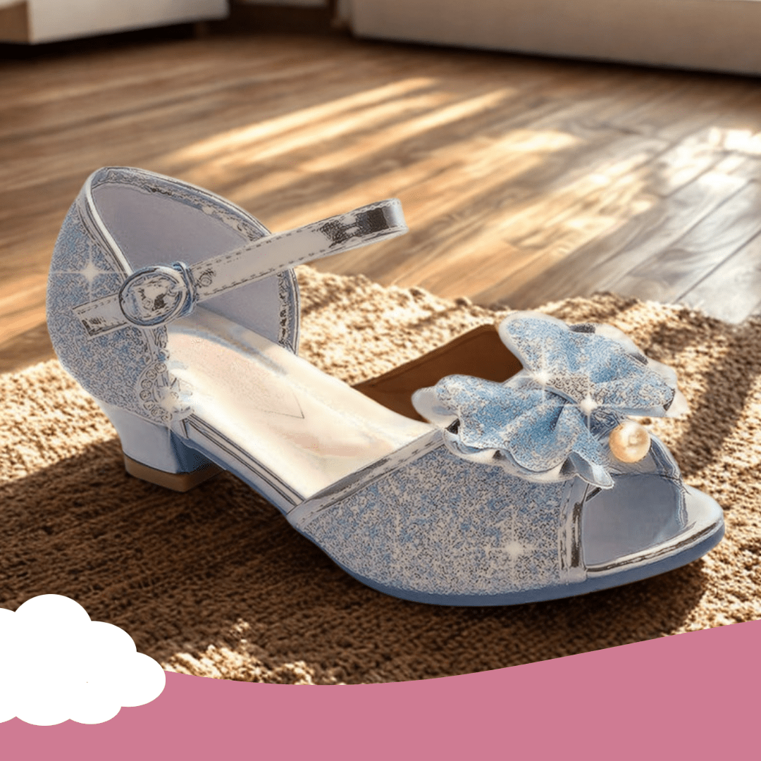Princess Heeled Sandals for Girls - Glitter & Buckle Design - Babies Mall