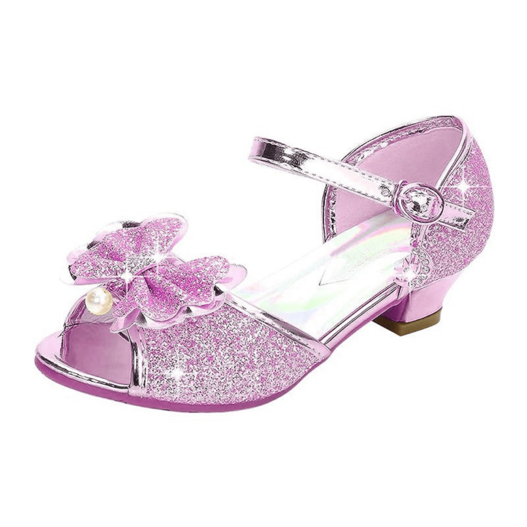 Princess Heeled Sandals for Girls - Glitter & Buckle Design - Babies Mall