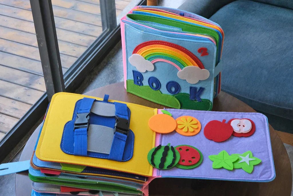 Quiet Book for Toddlers – 3D Felt Sensory Pages with Velcro Activities - Babies Mall