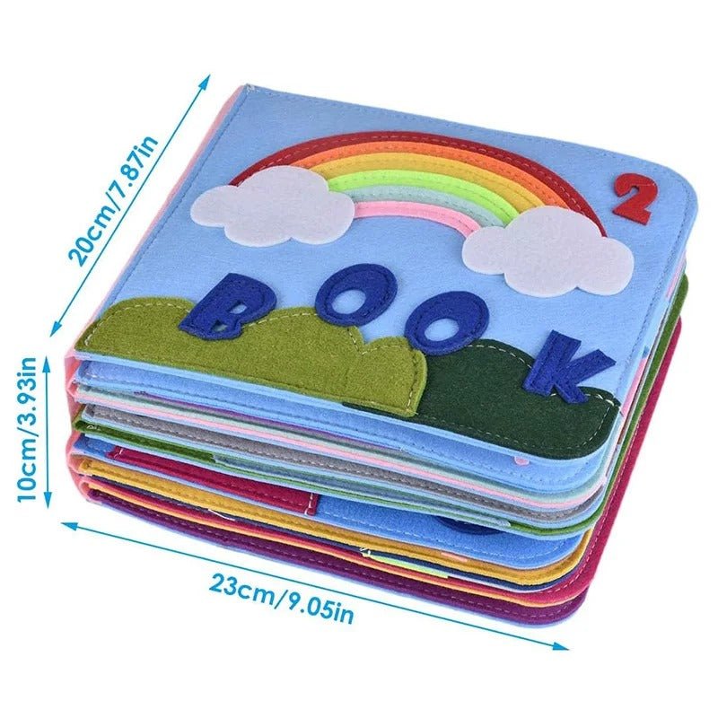 Quiet Book for Toddlers – 3D Felt Sensory Pages with Velcro Activities - Babies Mall