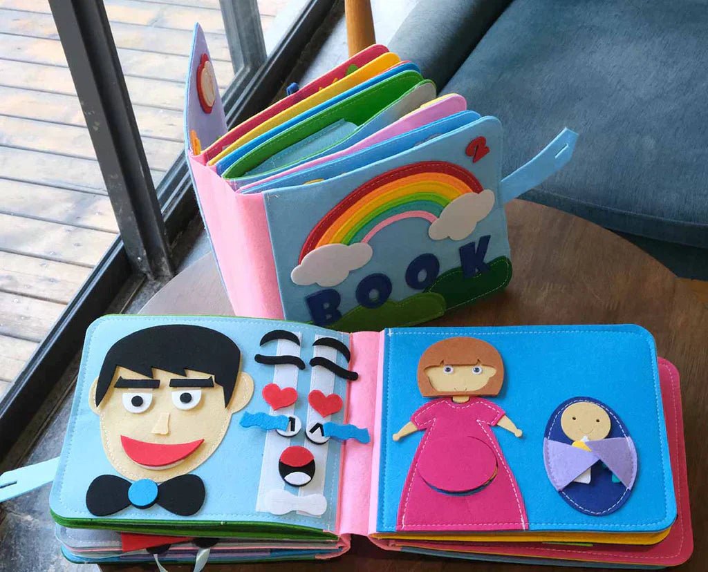 Quiet Book for Toddlers – 3D Felt Sensory Pages with Velcro Activities - Babies Mall