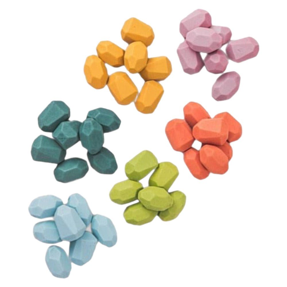 Rainbow Stacking Wooden Stones - Montessori Balance Blocks - Babies Mall