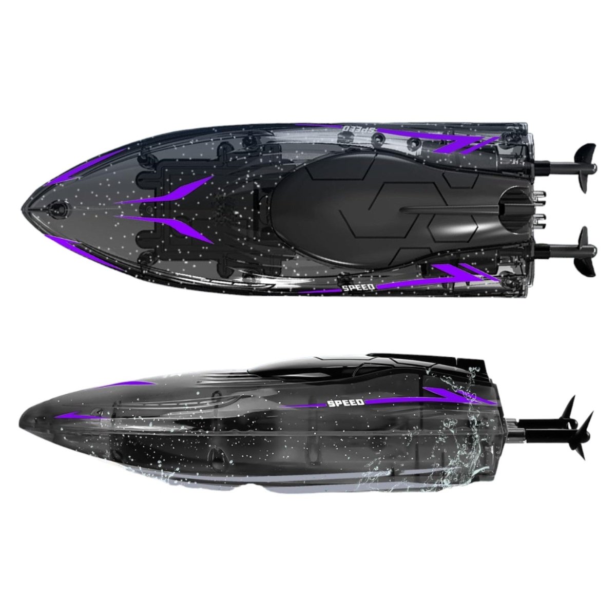 RC Speed Boat 2.4GHz – Dual Batteries, LED Lights, Fast Racing Toy - Babies Mall