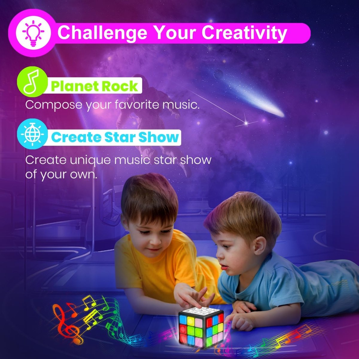 Rechargeable Handheld Cube, 15 Brain & Memory Games with Score Screen - Babies Mall