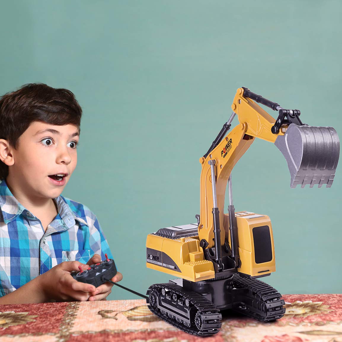 Remote - Control Toy 1:24 Scale, 6 - Channel RC Construction Truck - Babies Mall