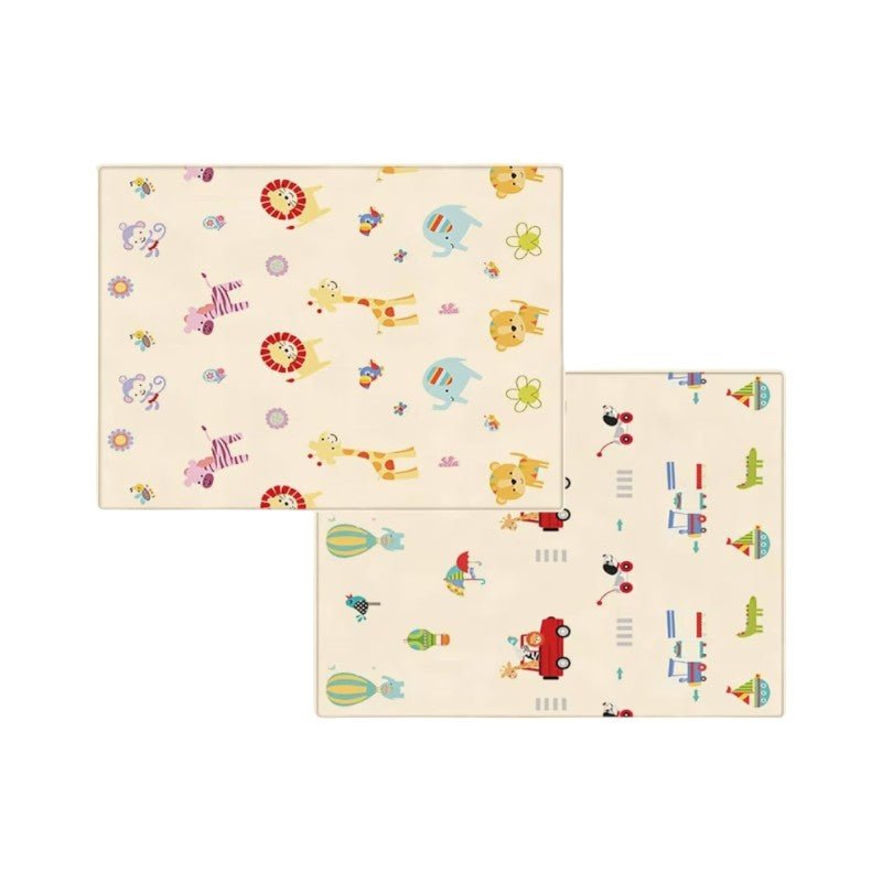 Reversible Baby Foam Play Mat with Letters, Animals, and Vehicles - Babies Mall