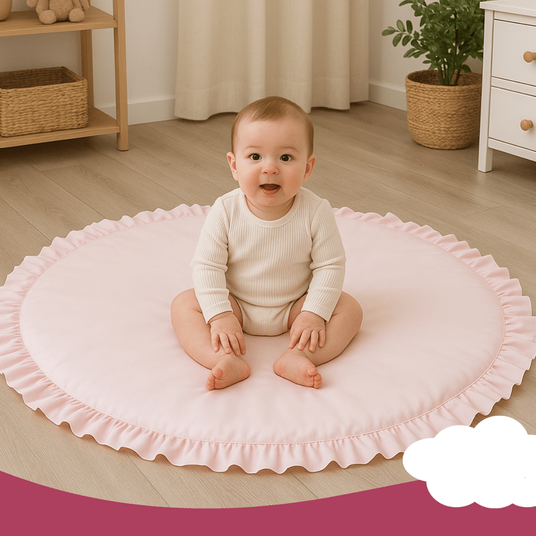 Round Cotton Play Tent Mat, Soft Nordic - Style Cushion for Kids’ Rooms - Babies Mall