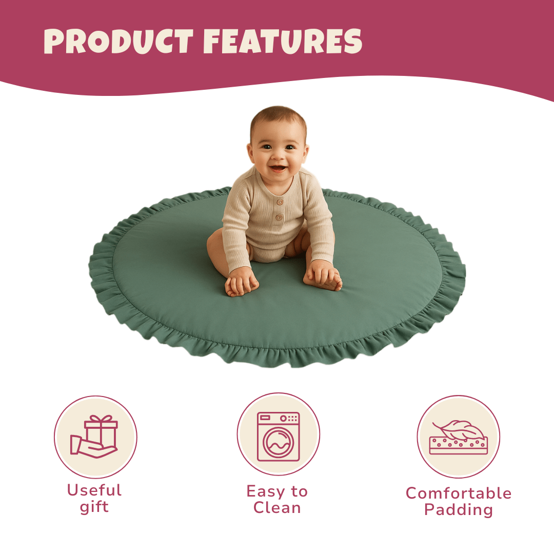 Round Cotton Play Tent Mat, Soft Nordic - Style Cushion for Kids’ Rooms - Babies Mall