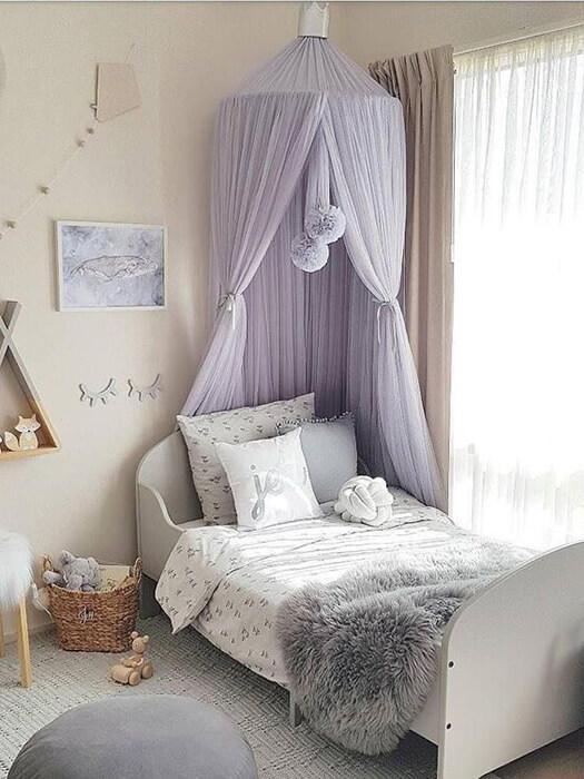 Round Crib Canopy with Dome Top, Mesh Curtain for Baby Nursery Decor - Babies Mall