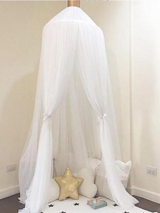 Round Crib Canopy with Dome Top, Mesh Curtain for Baby Nursery Decor - Babies Mall