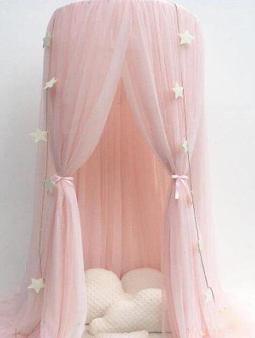 Round Crib Canopy with Dome Top, Mesh Curtain for Baby Nursery Decor - Babies Mall