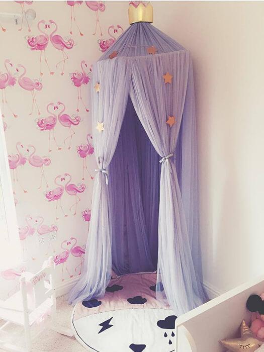 Round Crib Canopy with Dome Top, Mesh Curtain for Baby Nursery Decor - Babies Mall