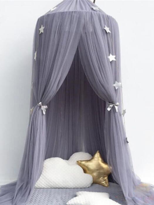 Round Crib Canopy with Dome Top, Mesh Curtain for Baby Nursery Decor - Babies Mall