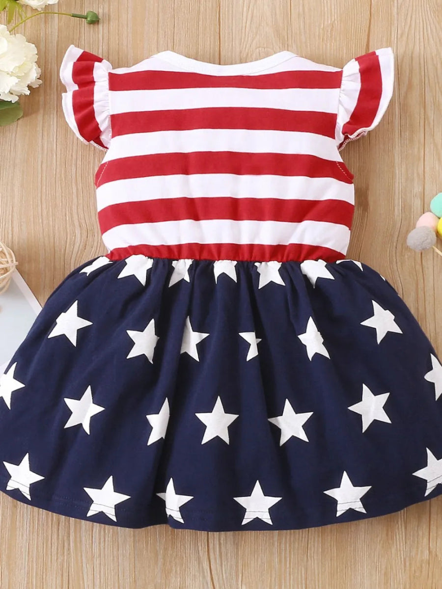 Ruffled decorative button baby dress for toddlers - Babies Mall