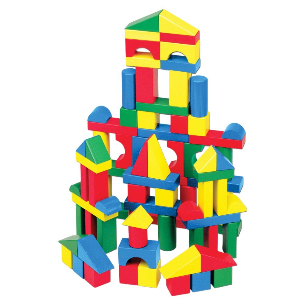 Shape Sorting Toy, Activity Board, 100 Wooden Blocks - Babies Mall