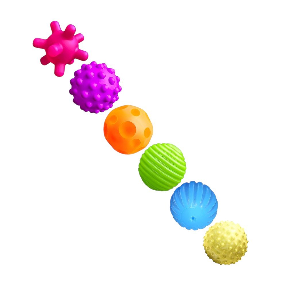 Silicone Rattle Balls, Multi - Textured Grip and Acoustic Stimulation - Babies Mall