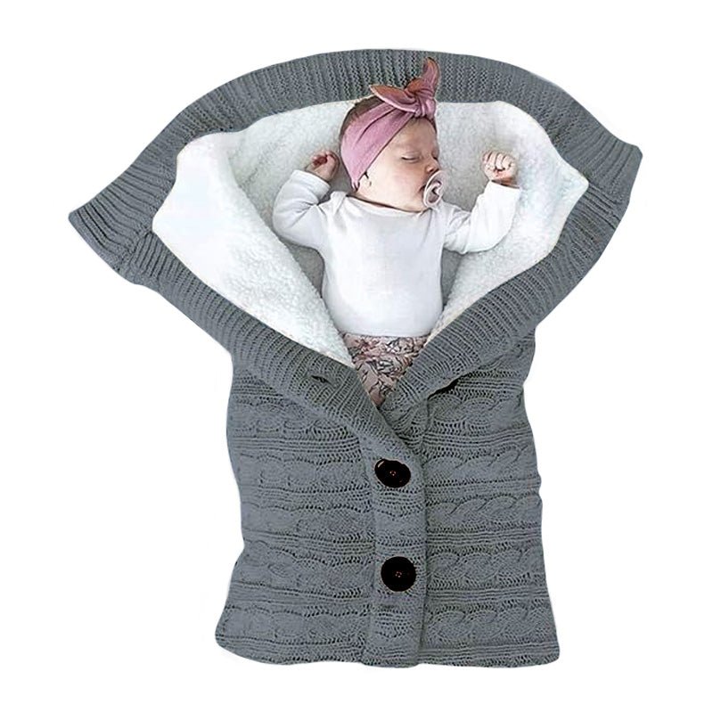 Soft Polar Baby Wrap with Easy - Open Button, 29.5x13.8 Inch - Babies Mall