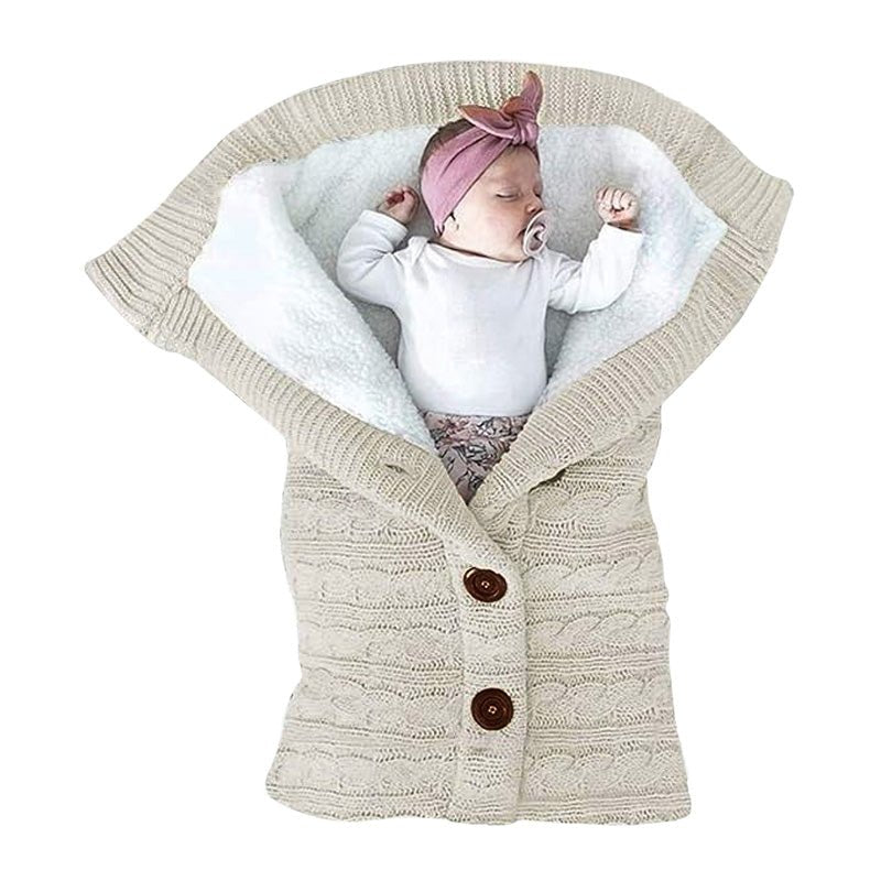 Soft Polar Baby Wrap with Easy - Open Button, 29.5x13.8 Inch - Babies Mall