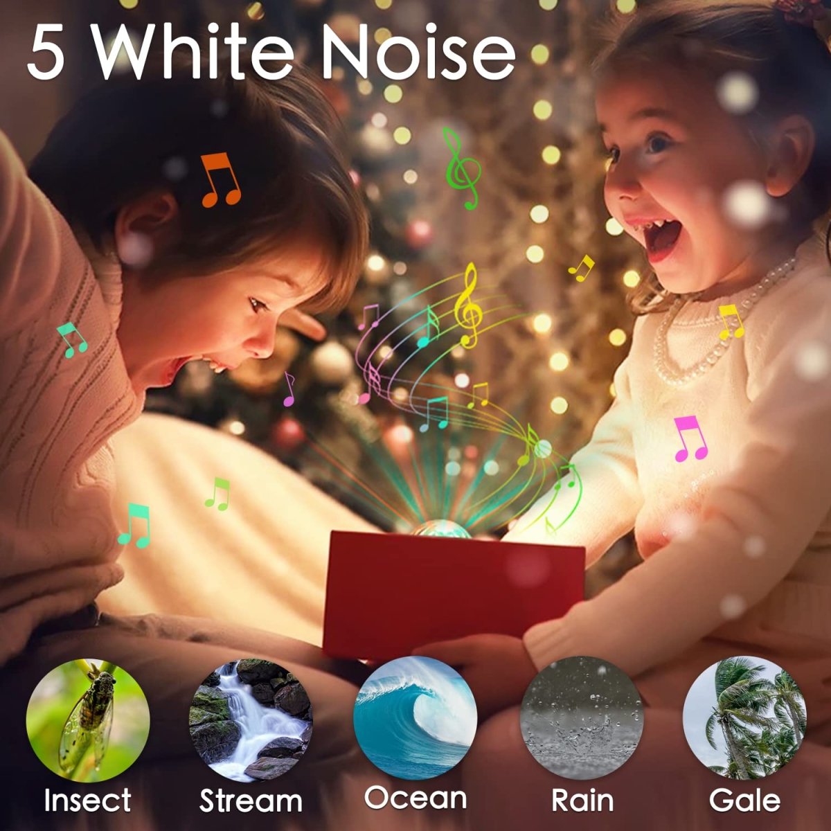 Starry Sky Projector with 14 Light Modes & White Noise for Bedroom - Babies Mall
