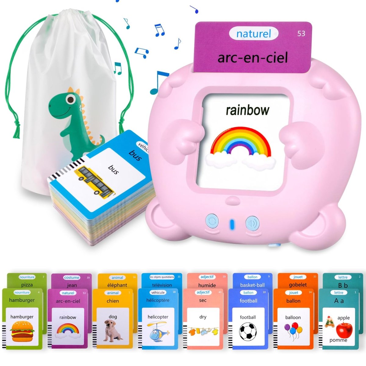Talking Flash Cards for Bilingual Learning with Music and Games - Babies Mall
