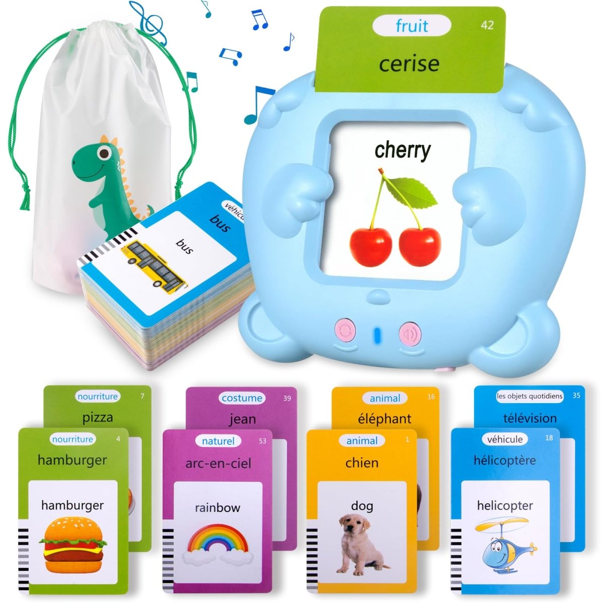 Talking Flash Cards for Bilingual Learning with Music and Games - Babies Mall