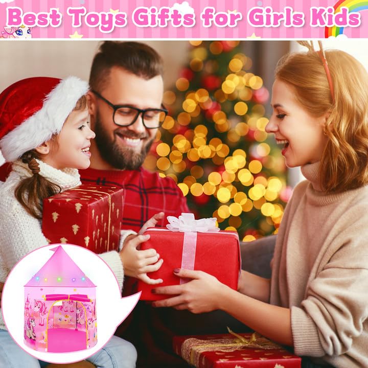 Unicorn Pop Up Tent Pink for Indoor & Outdoor Princess Playhouse - Babies Mall