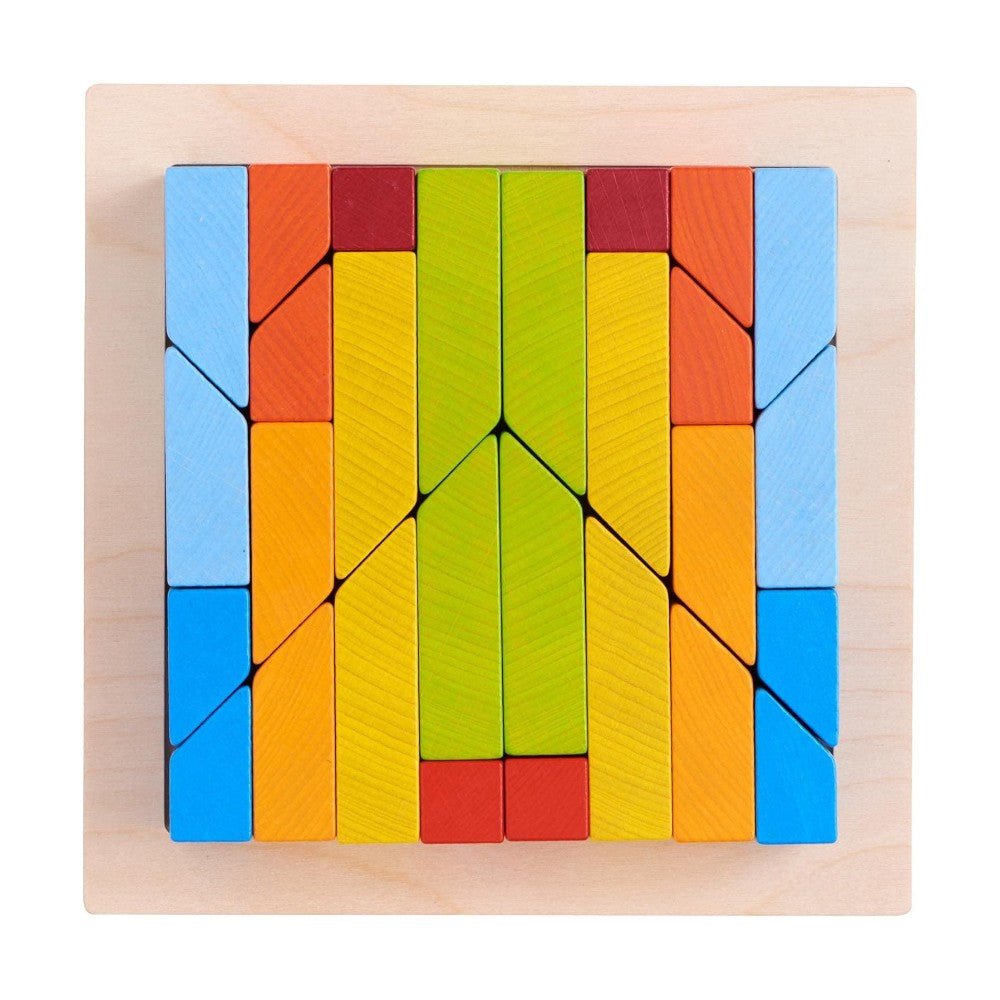 Wooden 3D Stacking Blocks 28 Pieces STEM Toy for Kids 2+ Multicolor - Babies Mall