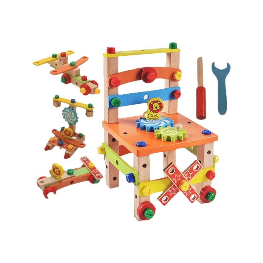 Wooden Assembly Chair – Hands - On Construction & Development Toy - Babies Mall