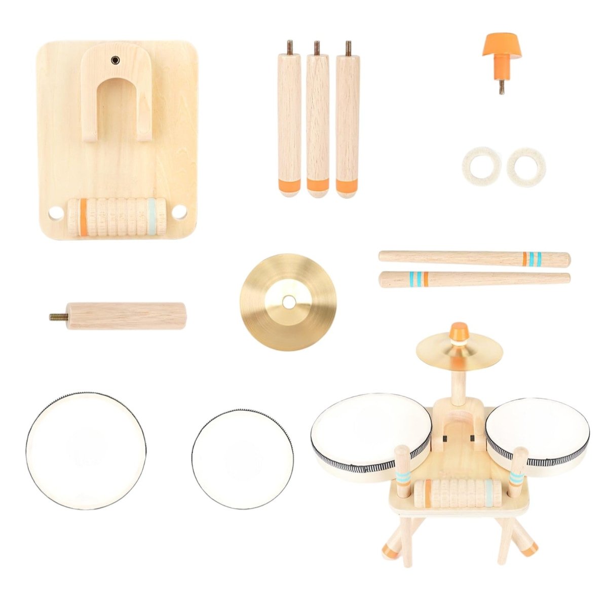 Wooden Baby Drum Toy Precision - Tuned Acoustic for Early Musicians - Babies Mall