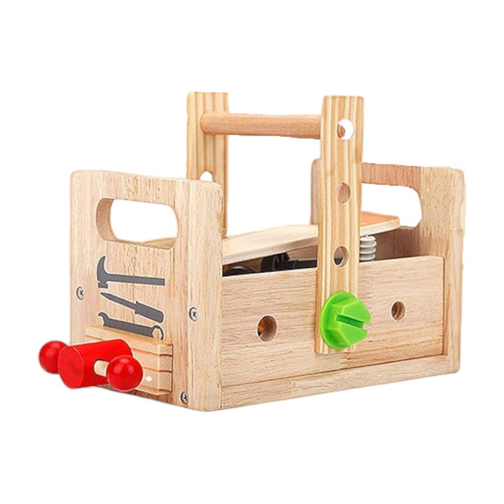 Wooden Kids’ Toolbox Set – Usable Tools for Hands - On Learning - Babies Mall