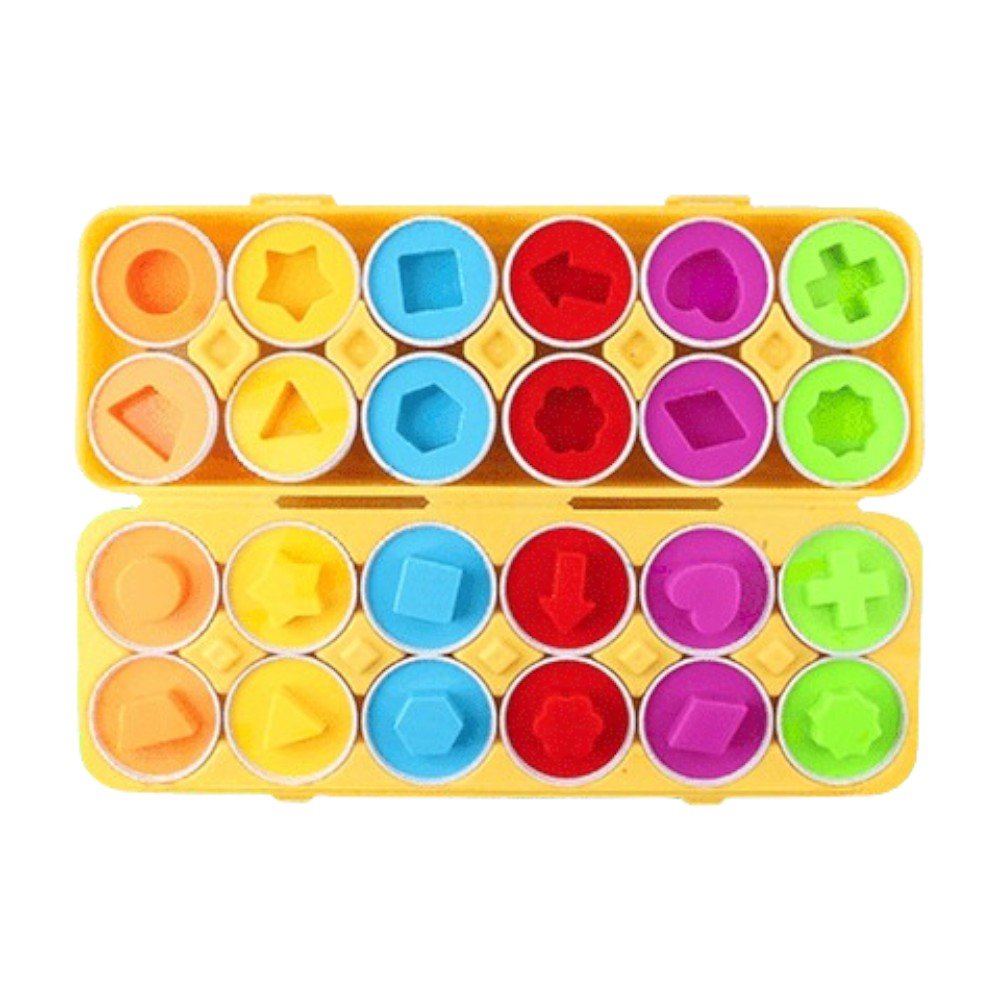12 - Piece Color Shape Egg Puzzle for Learning Shapes - Babies Mall