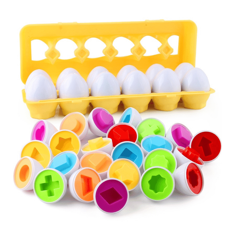 12 - Piece Color Shape Egg Puzzle for Learning Shapes - Babies Mall