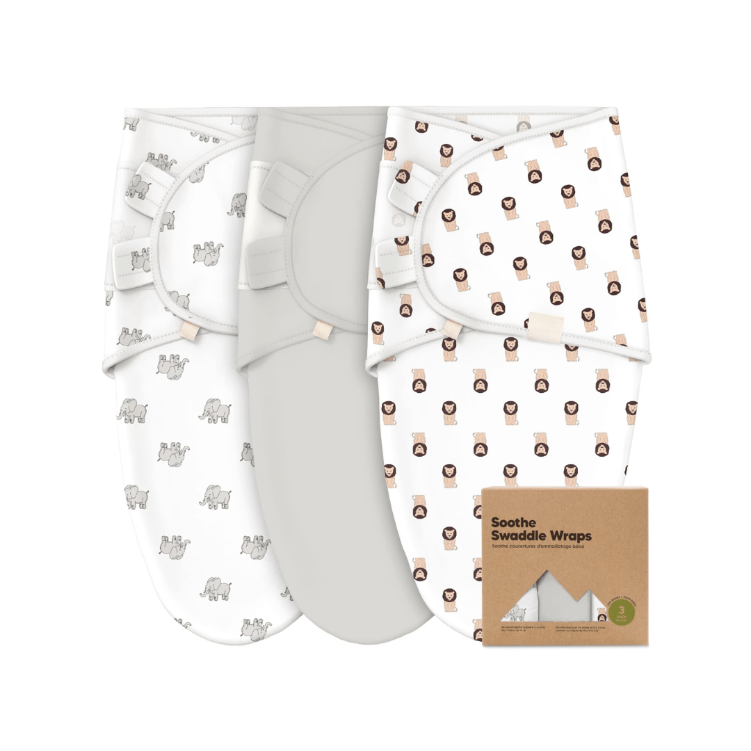 3 Pack Organic Cotton Baby Swaddle Sack with Hook - and - Loop Closure - Babies Mall