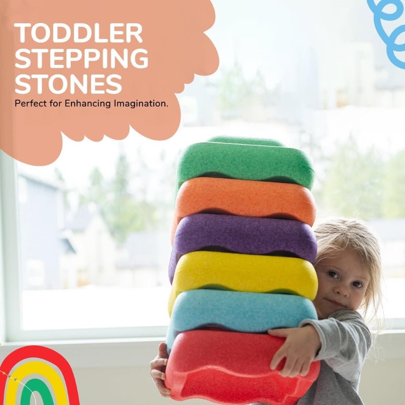 6 Piece Foam Balance Stepping Stones for Kids Sensory Coordination Toy - Babies Mall