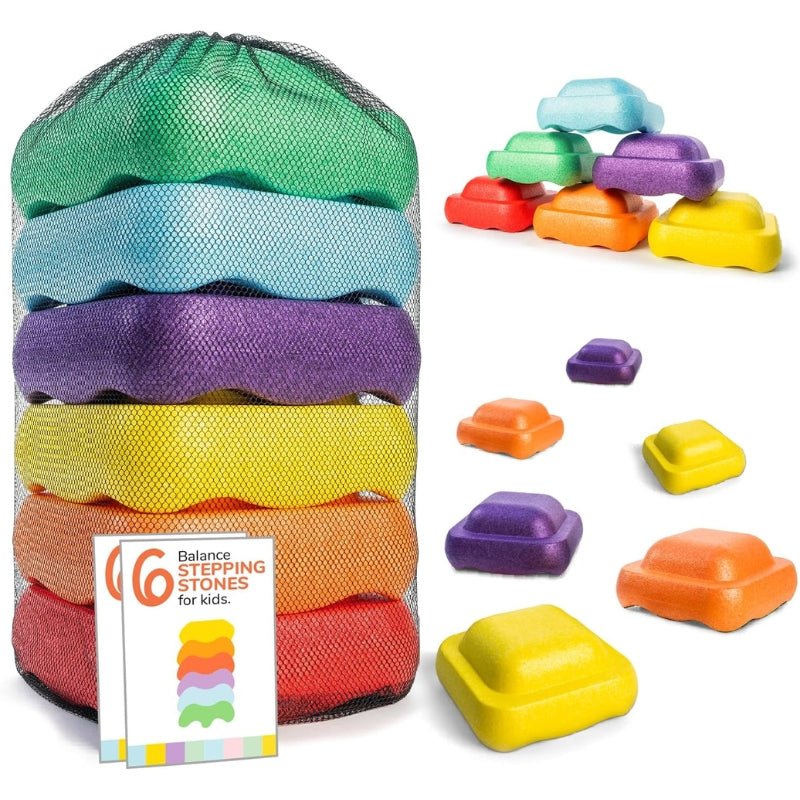 6 Piece Foam Balance Stepping Stones for Kids Sensory Coordination Toy - Babies Mall
