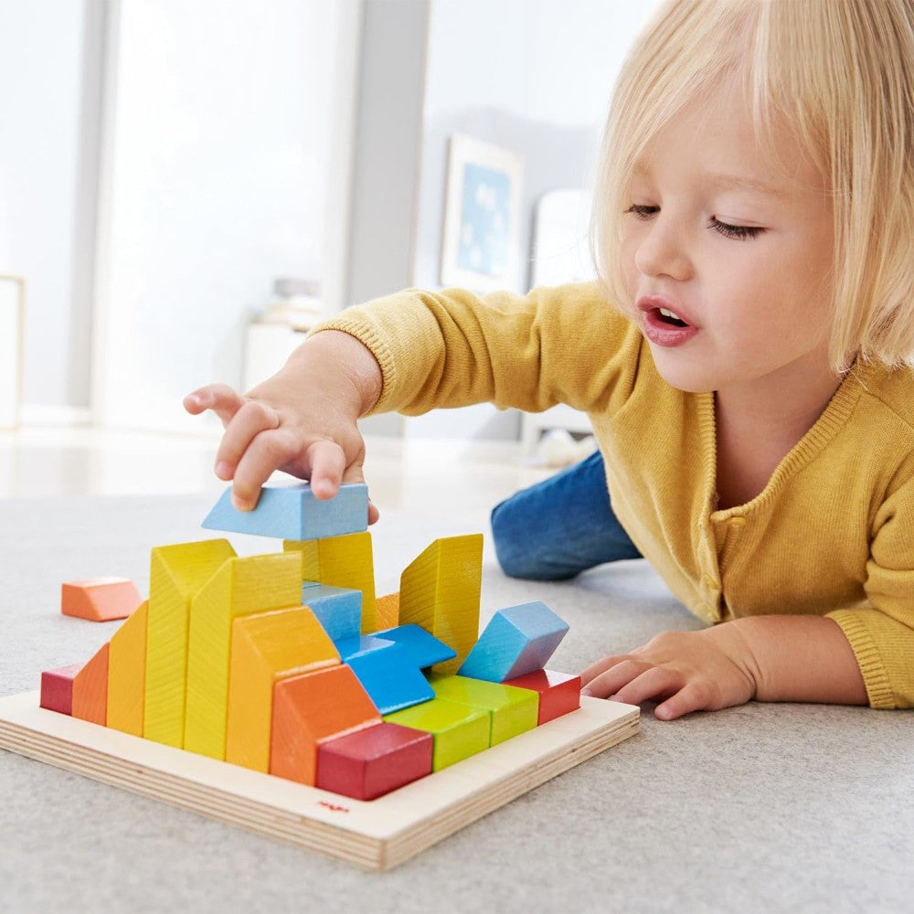 Wooden 3D Stacking Blocks 28 Pieces STEM Toy for Kids 2+ Multicolor